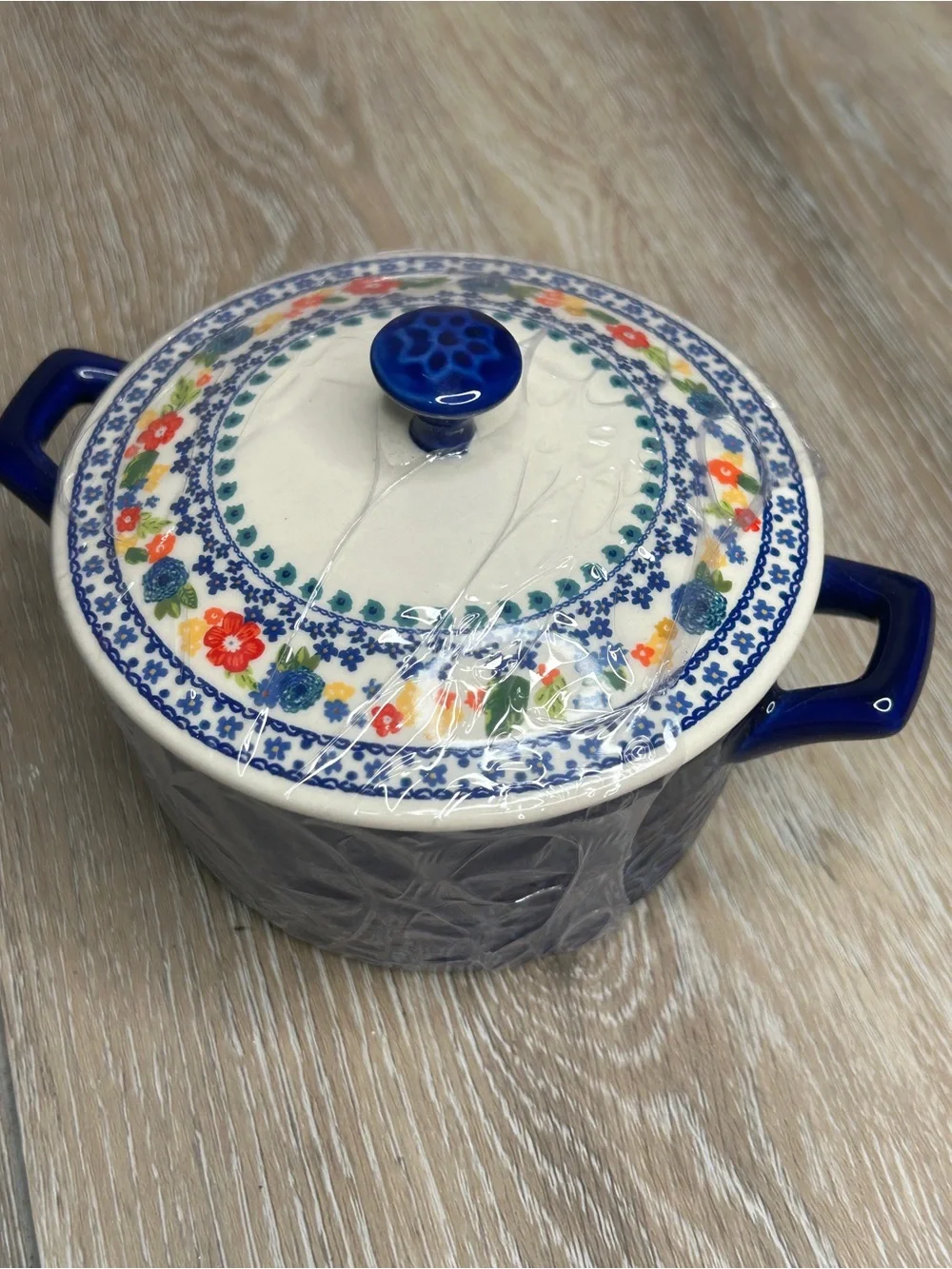 NWT Pioneer Woman Dazzling Dahlias Cobalt Mini Casserole Dish With Lid 14.4 oz⁠